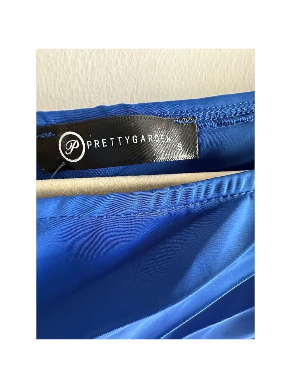 PRETTYGARDEN Women's One Shoulder Blue Satin Long Formal Dress Standard Size S - Picture 5 of 9